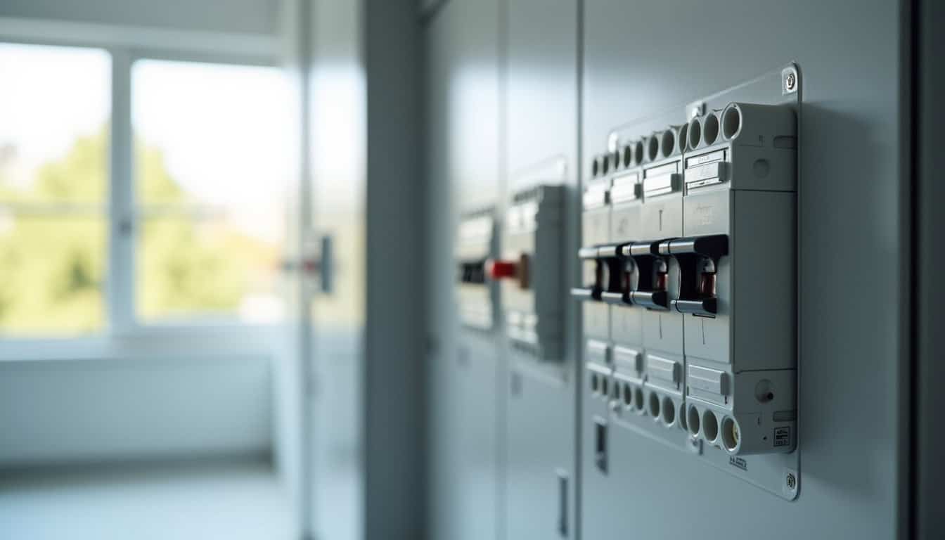 Tableau électrique rénové avec disjoncteurs modernes et protection différentielle 30 mA