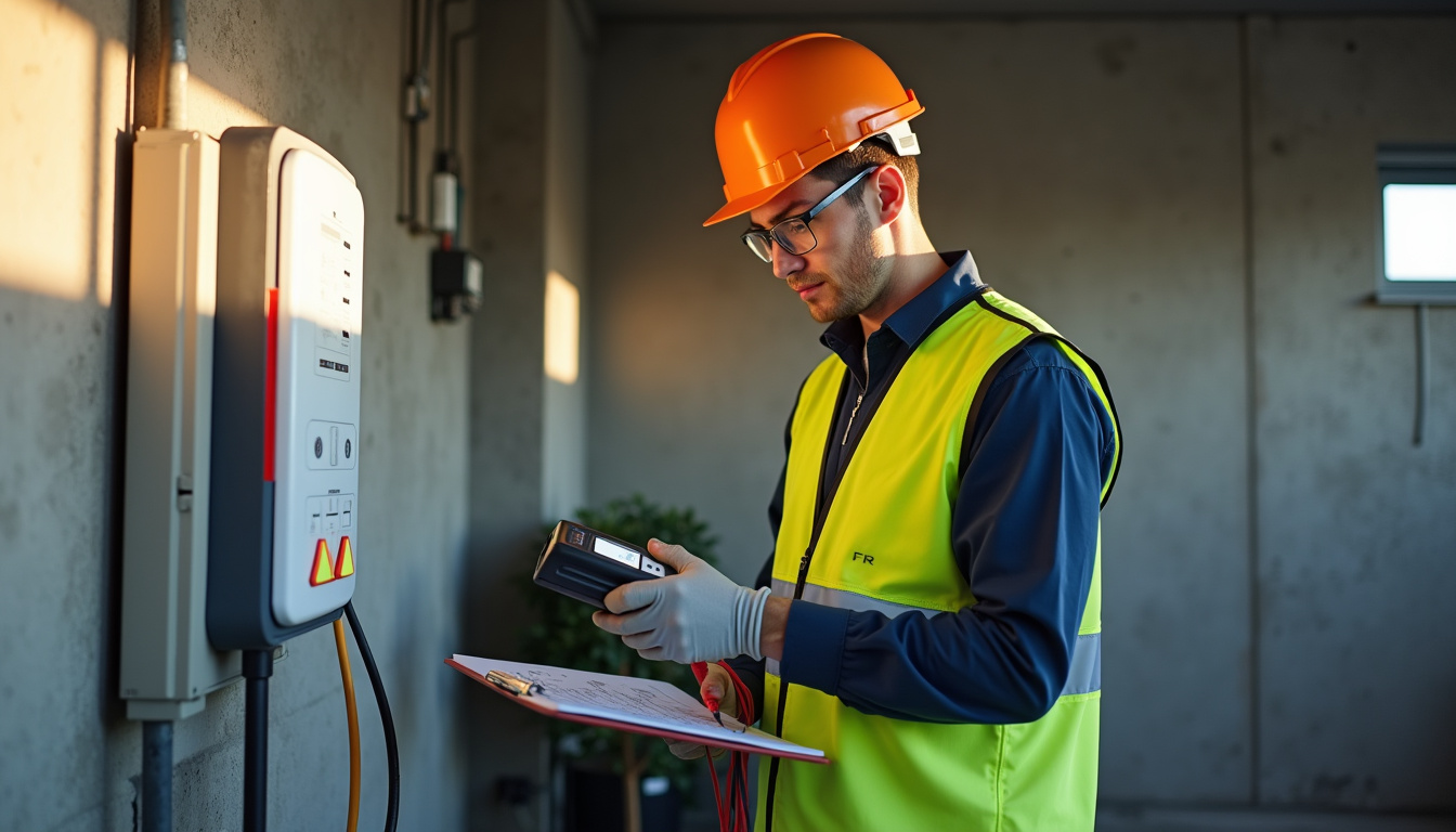 Technicien certifié IRVE réalisant un diagnostic électrique pour l'installation d'une borne à Saint-Martin-d'Ablois