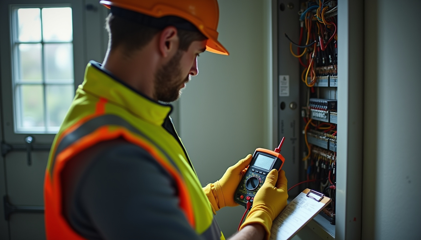 Technicien effectuant un diagnostic électrique avant installation d'une borne de recharge à Froges