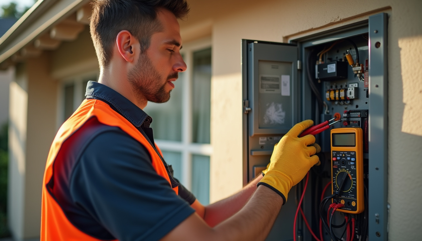 Technicien en train de diagnostiquer l'installation électrique pour une borne de recharge à Maillane