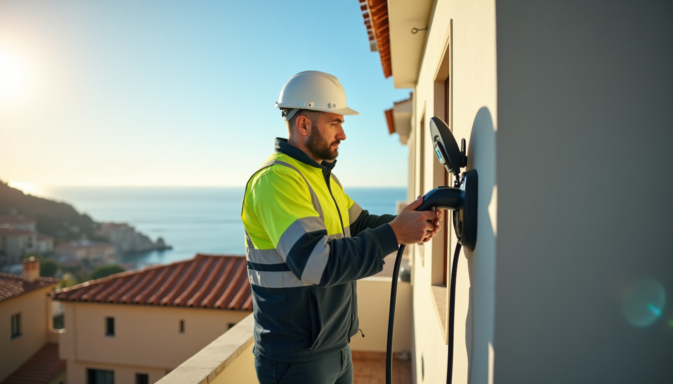 Technicien IRVE en formation sur une installation de borne électrique