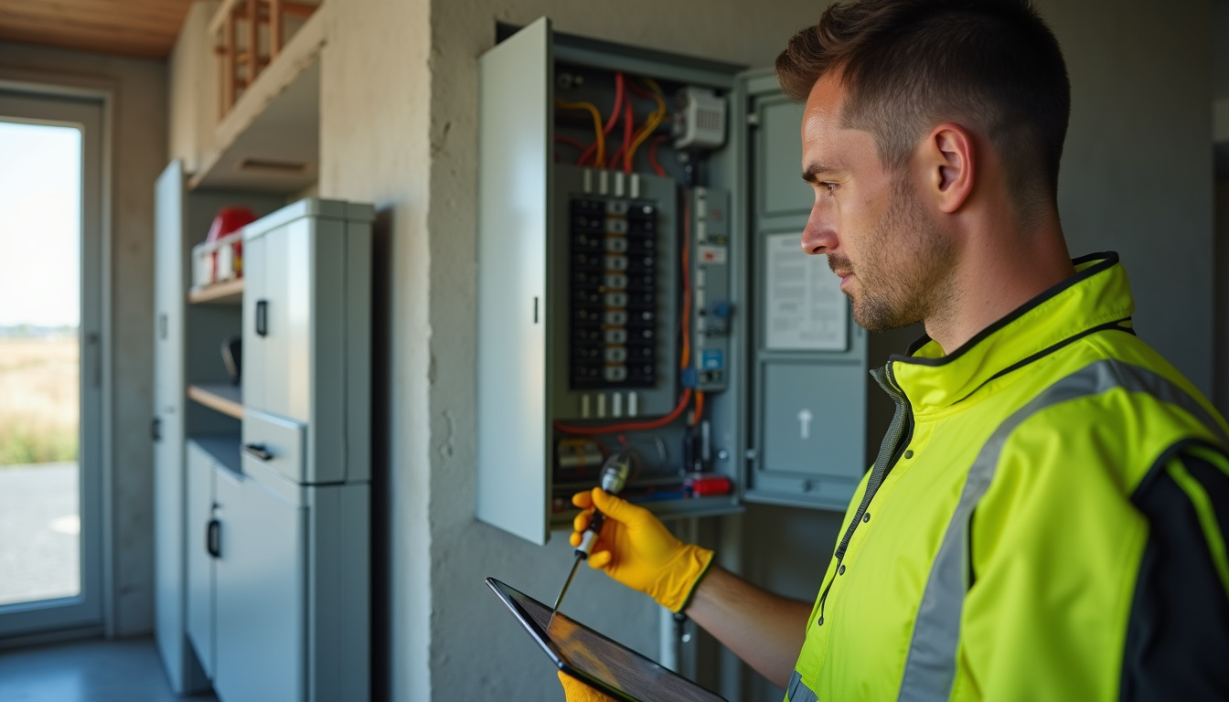 Technicien IRVE en train de vérifier le tableau électrique d'une maison à Boulay-Moselle