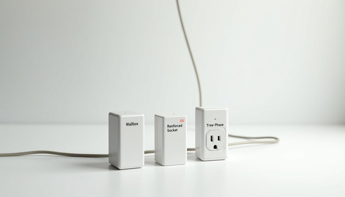 Types de bornes de recharge électrique disponibles à Garchizy: wallbox, prise renforcée, borne triphasée