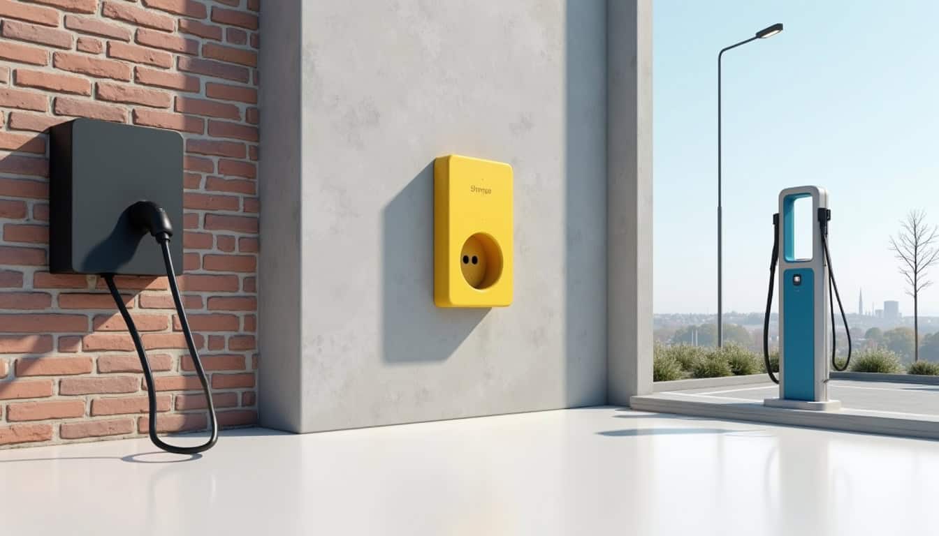 Types de bornes de recharge électrique disponibles à Lallaing: wallbox, prise renforcée, borne publique