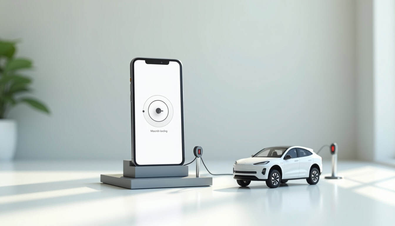 Utilisation d'une application mobile pour piloter une borne de recharge connectée à Thorigny-sur-Oreuse