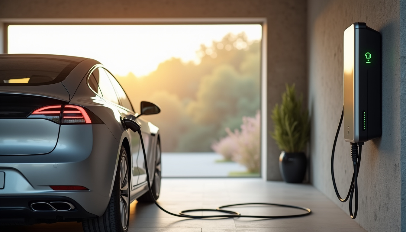 Voiture électrique en charge dans un garage privé à La Muraz