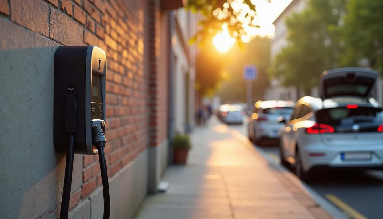 Vue d’une borne de recharge publique à Saint-Cyr-l’École avec explication du fonctionnement