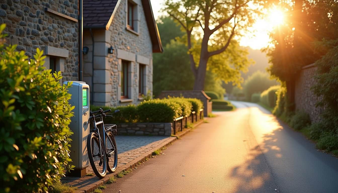 Vue d'une rue calme de Boeil-Bezing avec une maison en arrière-plan, illustrant le cadre typique pour une installation de borne électrique en zone rurale
