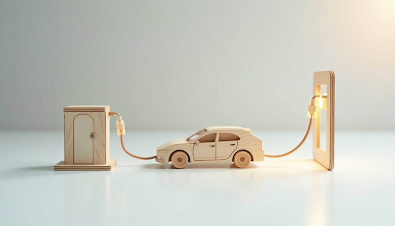 Vue schématique du fonctionnement d'une borne de recharge électrique pour véhicule