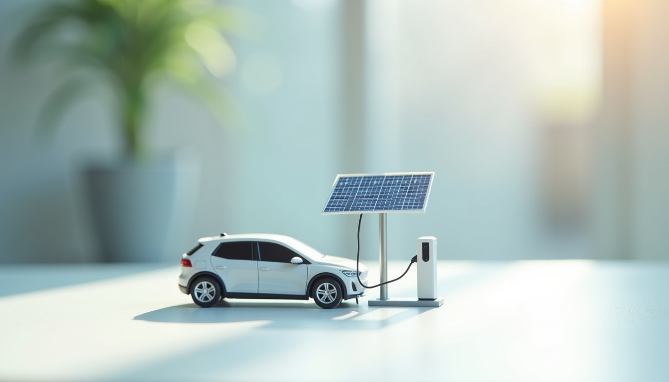 Borne de recharge couplée à un système de panneaux solaires photovoltaïques