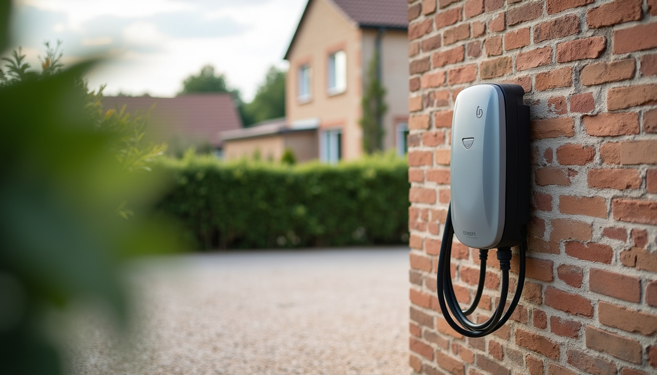 Borne de recharge électrique installée à l'extérieur dans un parking privé à Rupt-sur-Moselle