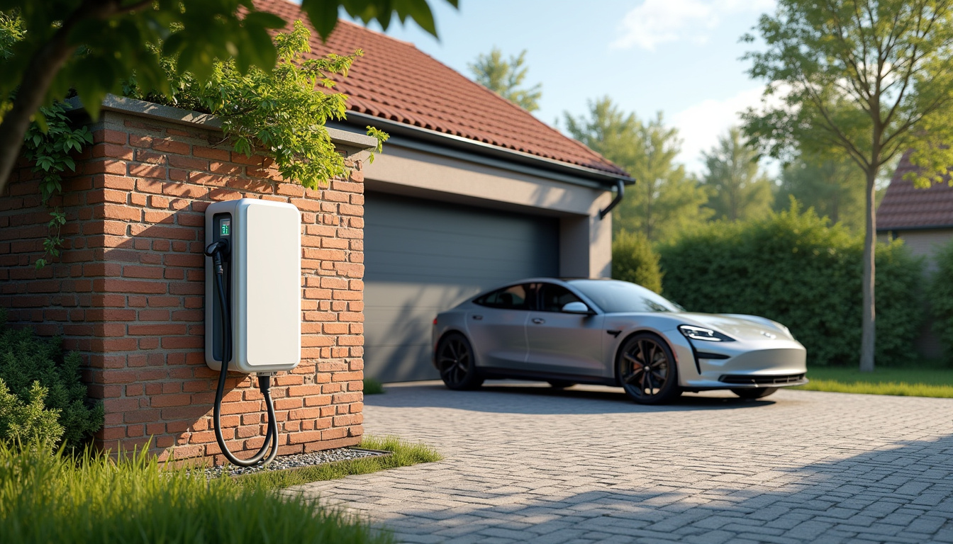 Borne de recharge électrique installée à l'extérieur d'une maison à Woustviller
