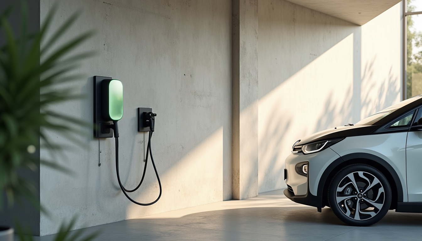 Borne de recharge électrique installée dans un garage à Noves