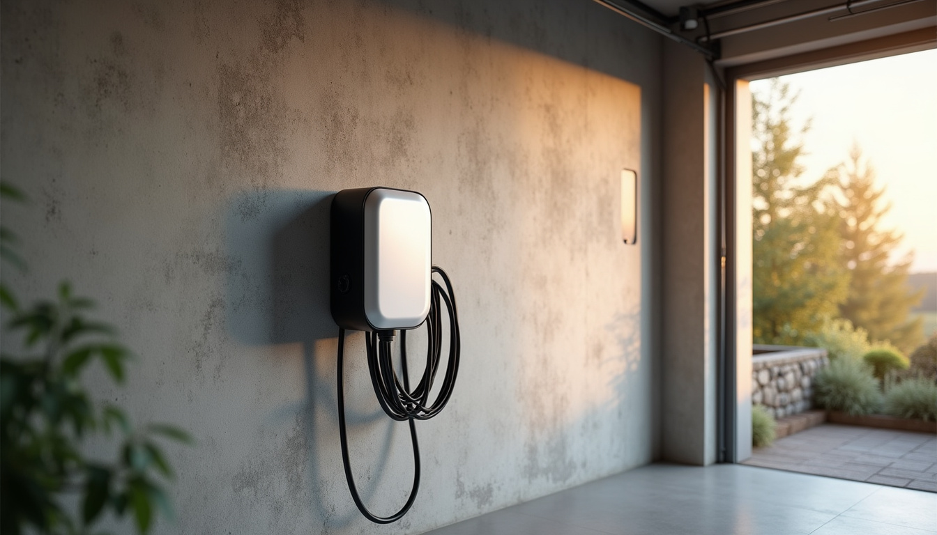 Borne de recharge électrique installée dans un garage privé à Cagnac-les-Mines