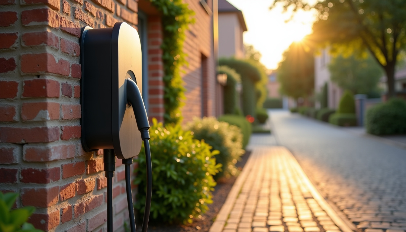 Borne de recharge électrique installée devant une maison individuelle à Meaux