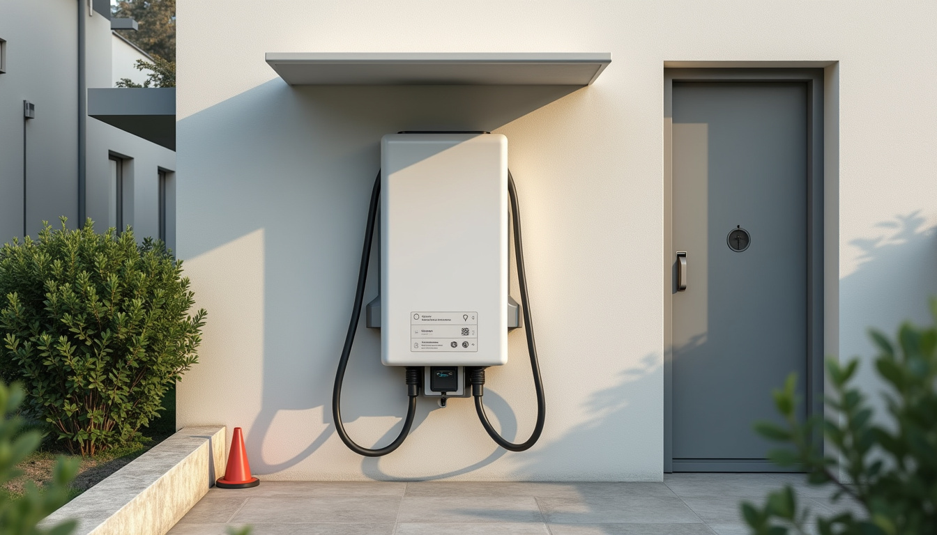 Borne de recharge électrique installée en extérieur à Angoulême, respectant les normes de sécurité