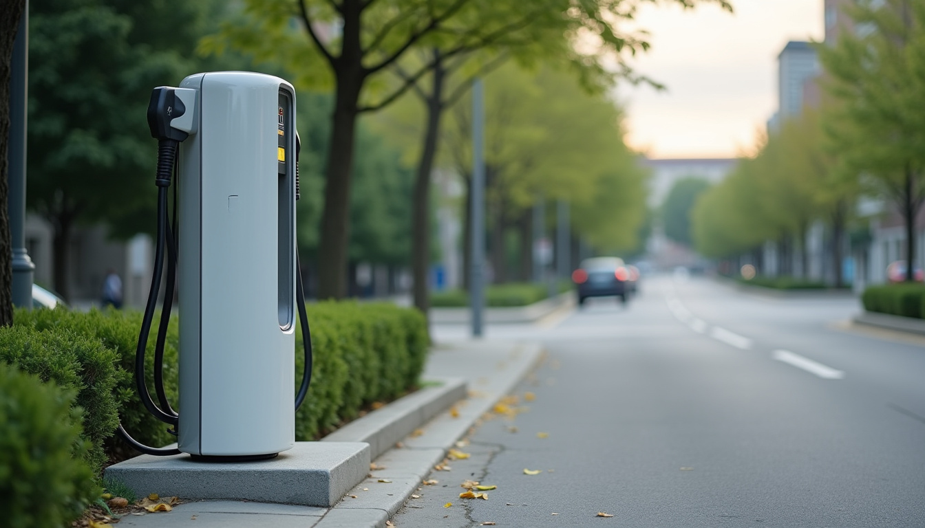 Borne de recharge électrique installée sur l’avenue de l’Aigoual à Quissac