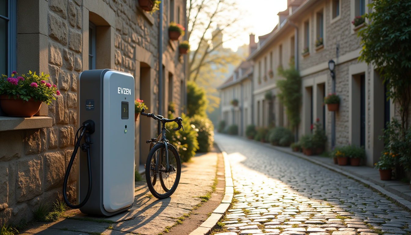 Borne de recharge EVzen située rue des Vignettes à Mailly-le-Camp