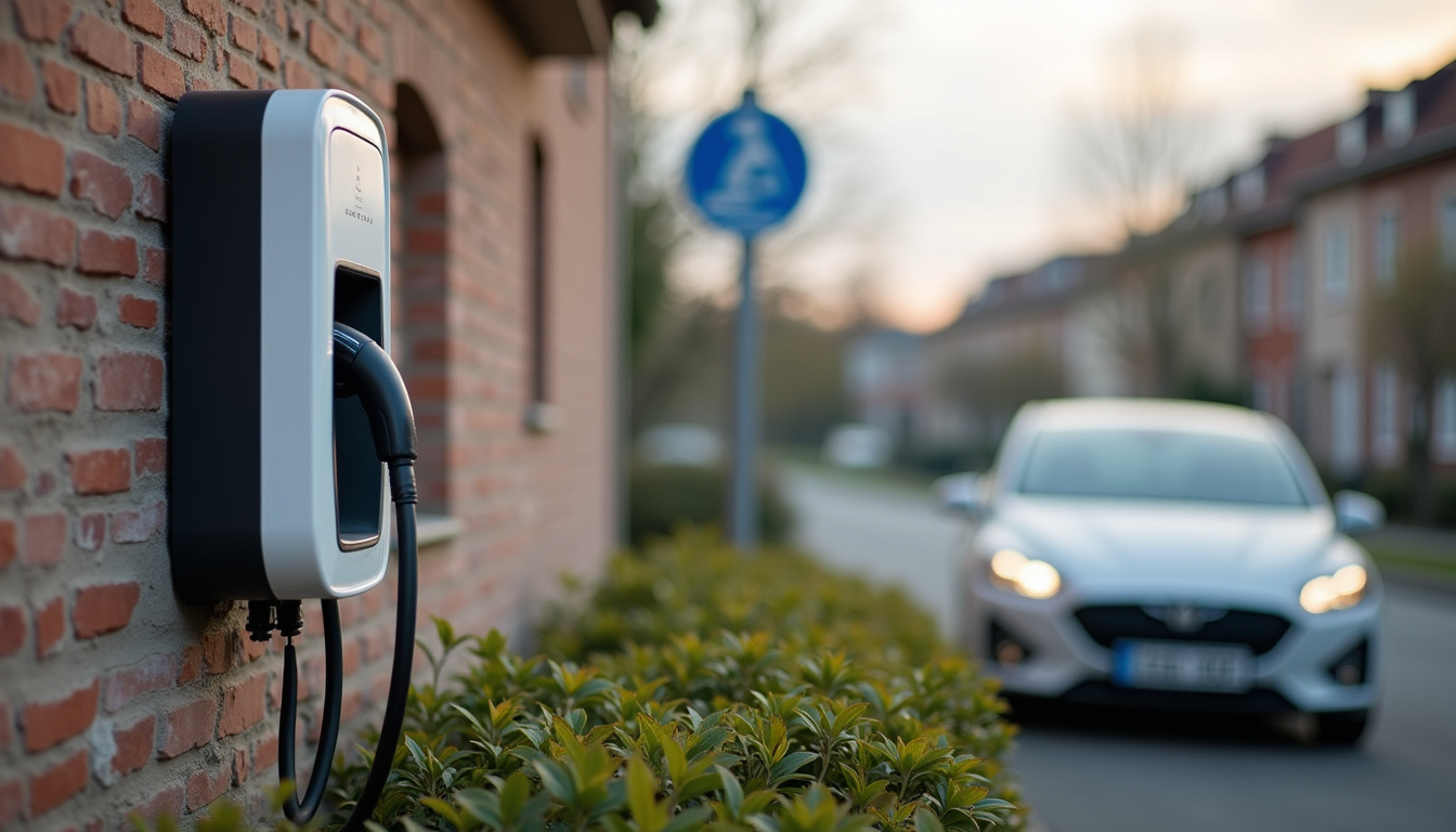 Borne de recharge installée à l'extérieur d'une maison à Moyeuvre-Grande
