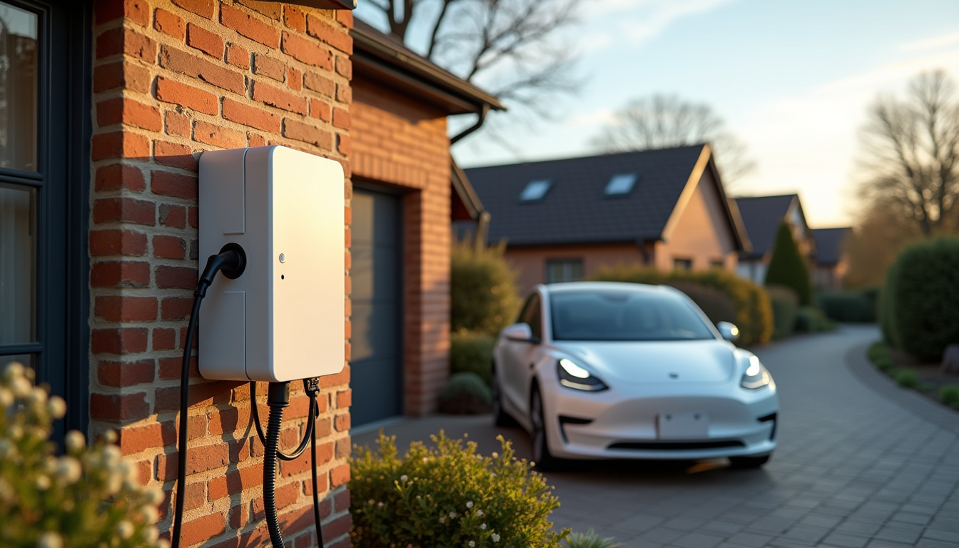 Borne de recharge installée à l'extérieur d'une maison individuelle à Pont-à-Mousson