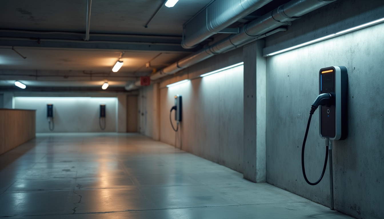 Borne de recharge installée dans un parking de copropriété