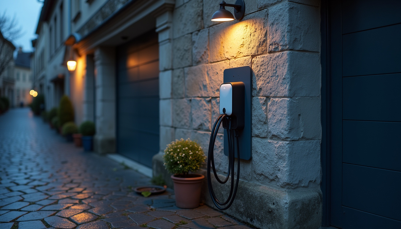 Borne de recharge installée en extérieur dans une résidence à Trangé
