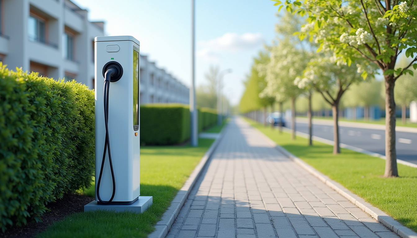 Borne de recharge IZIVIA installée sur la Route de Saint-Trivier à Sathonay-Village