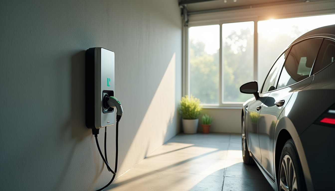 Borne de recharge murale installée dans un garage privé à Eurre