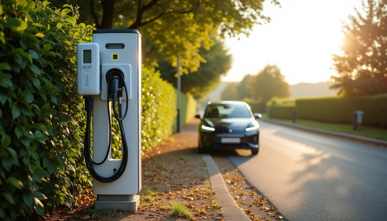 Borne de recharge publique EVzen située sur la Route de Voulx à Saint-Martin-du-Tertre