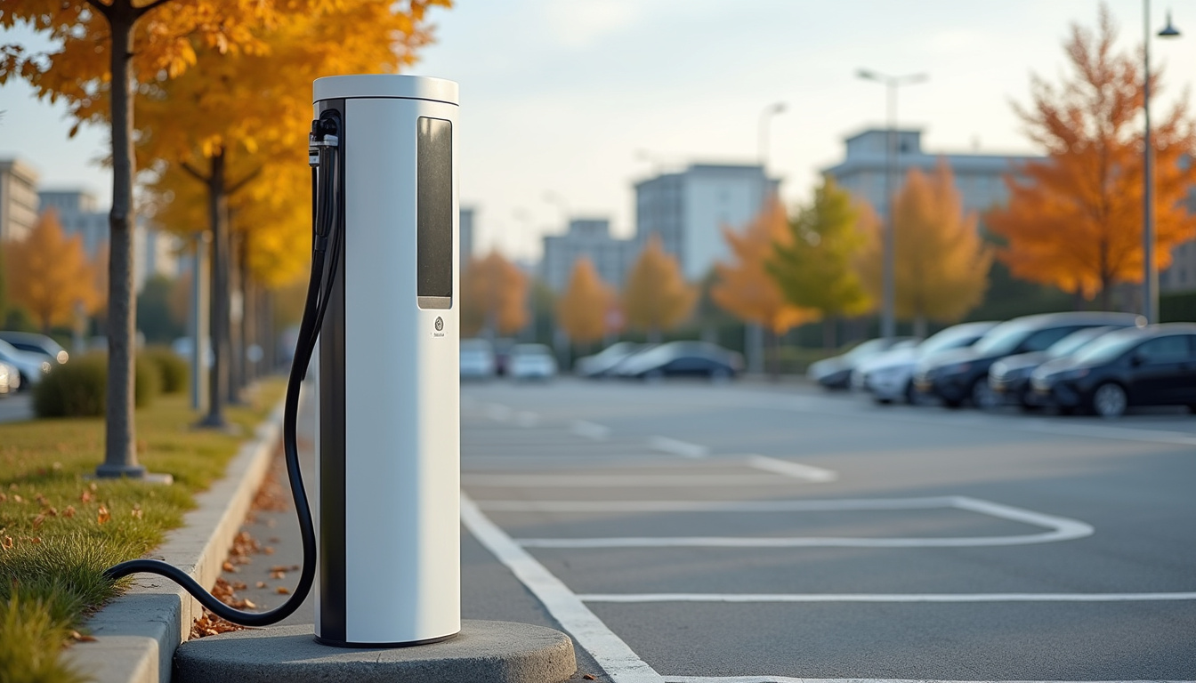 Borne de recharge publique installée dans un parking de Pont-à-Mousson