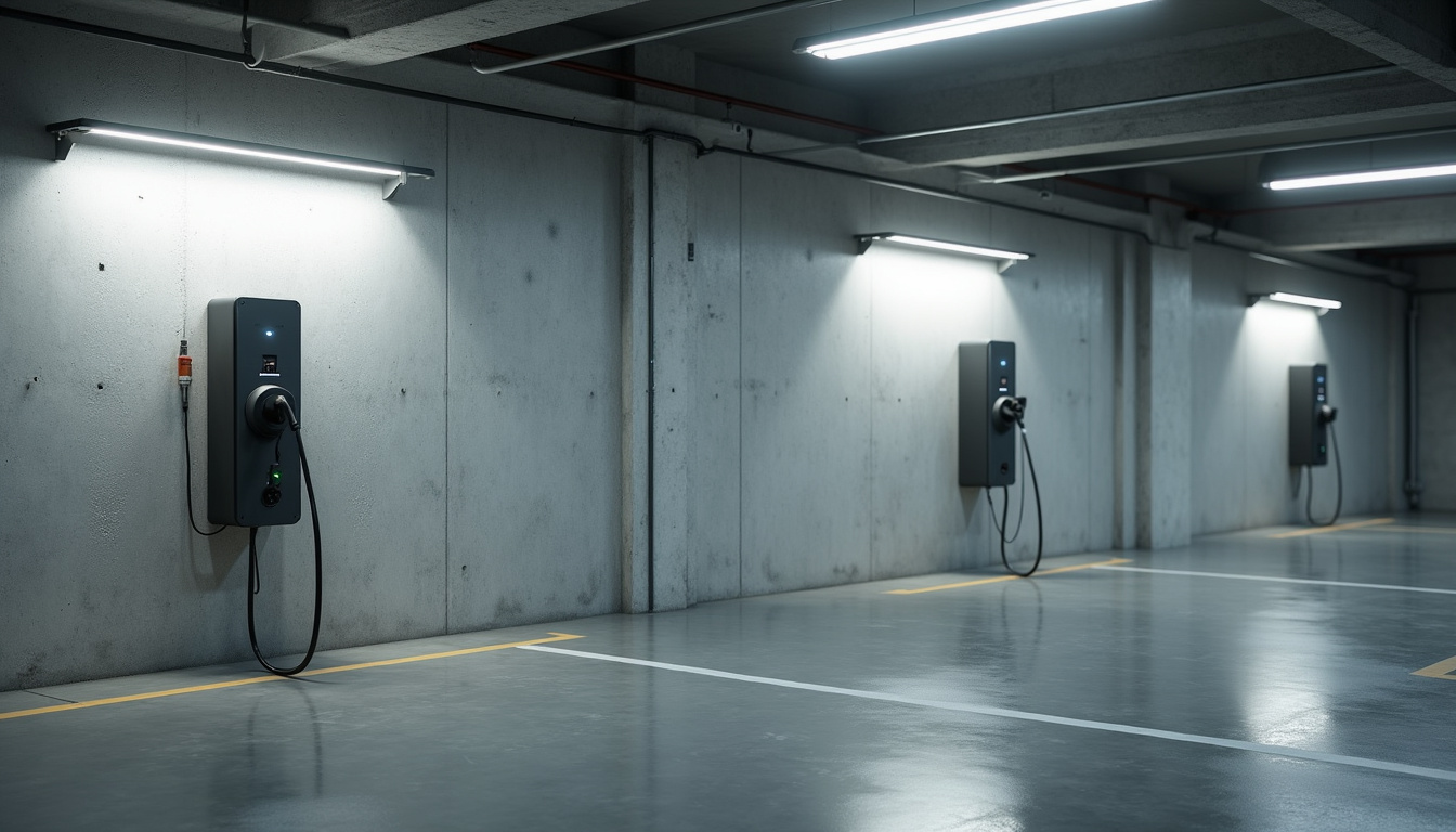 Borne de recharge publique installée dans un parking de Torcy