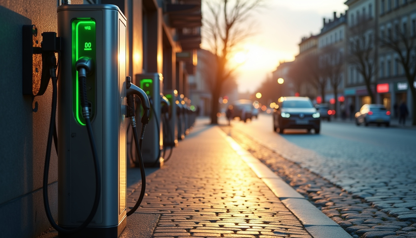 Borne de recharge publique installée sur la voie publique à Bourseul