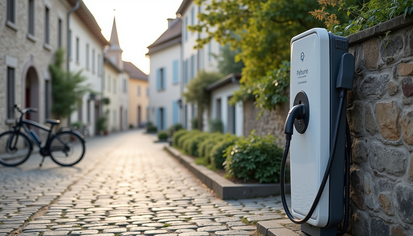 Borne de recharge publique située place Charles de Gaulle à Souvigny