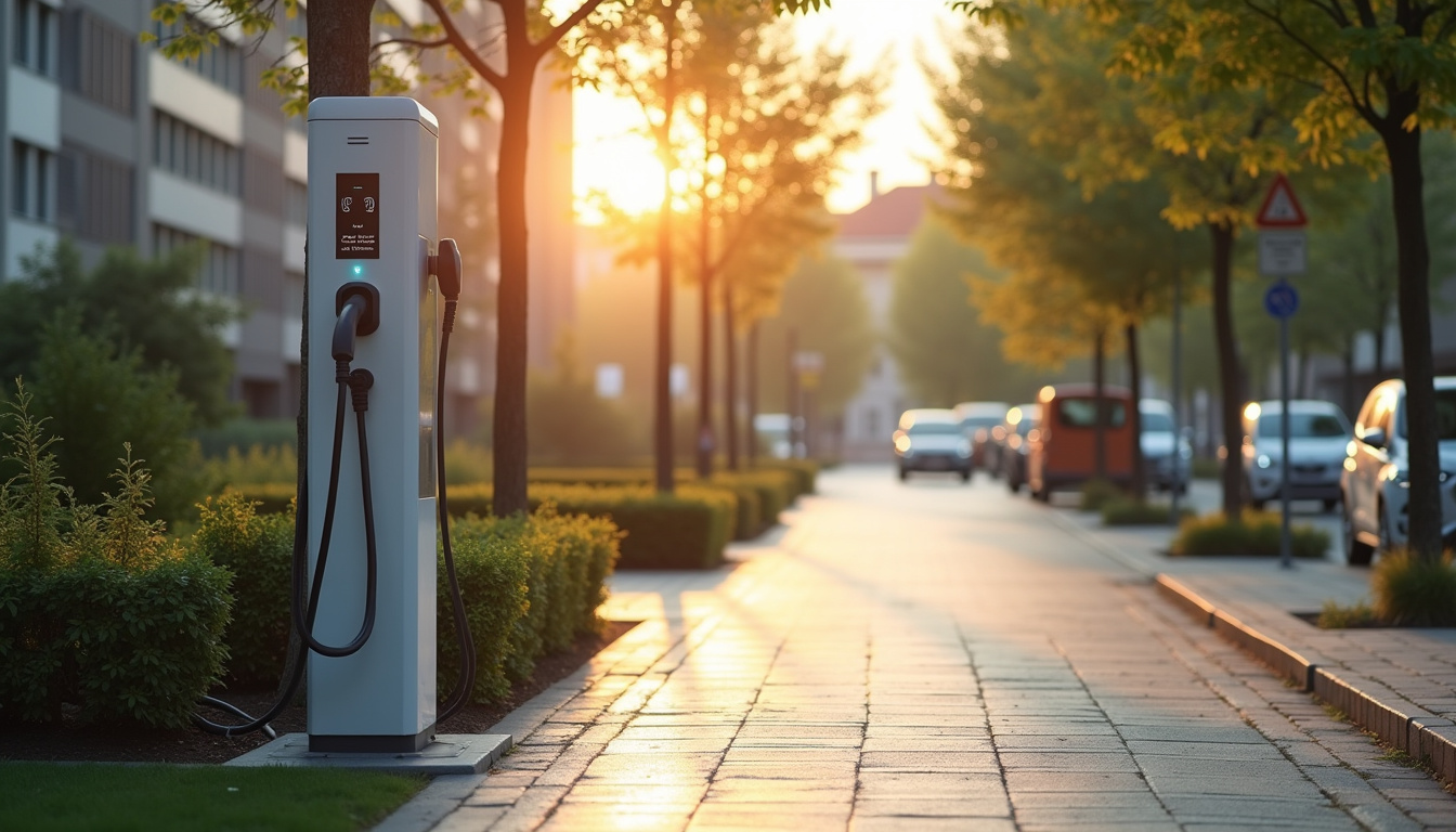 Borne de recharge publique située rue de l'Électricité à Vendenheim