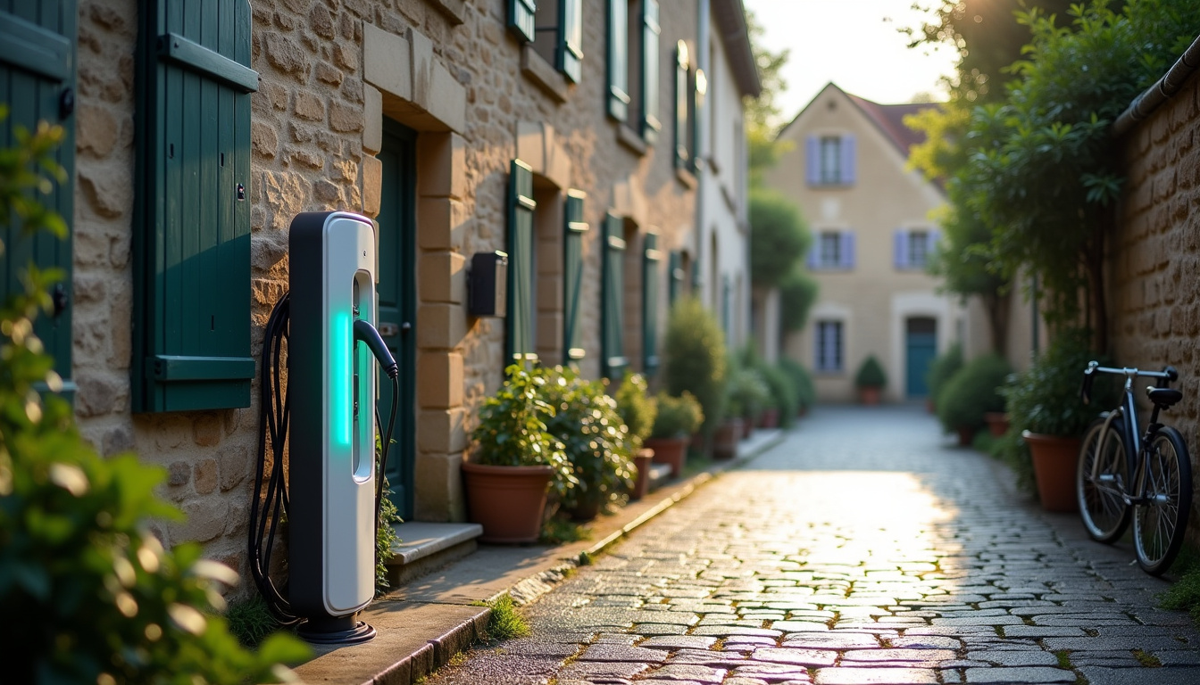 Borne de recharge publique située rue du Pont de l'Arcade à Noisy-sur-École