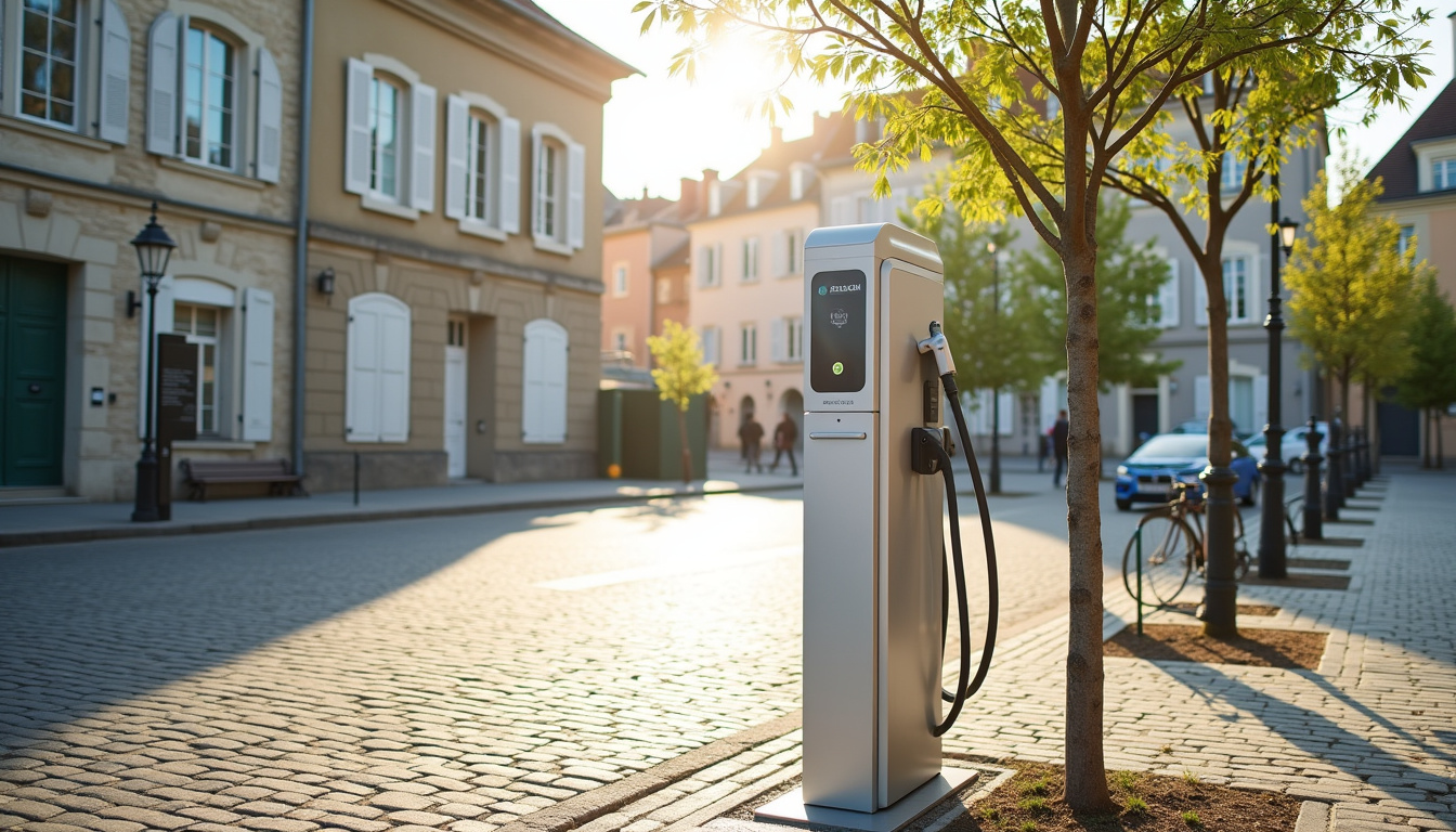 Borne de recharge publique située sur la Place André Maginot à Belleville-sur-Meuse