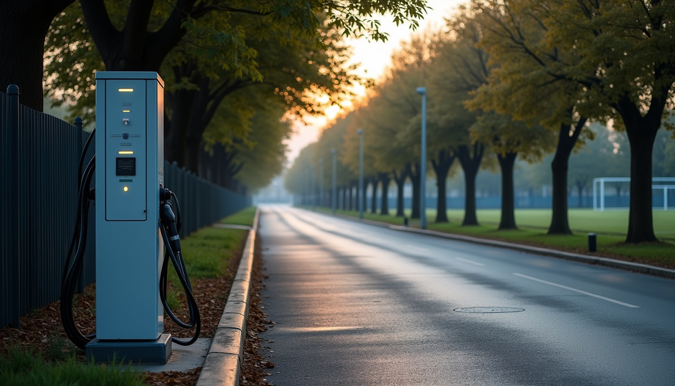 Borne de recharge publique située sur l'Allée des Sports à Buzançais