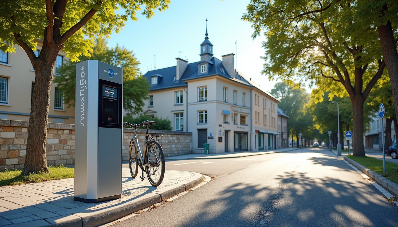 Borne de recharge publique Vauclus’Elec située Avenue des Princes d’Orange à Entrechaux