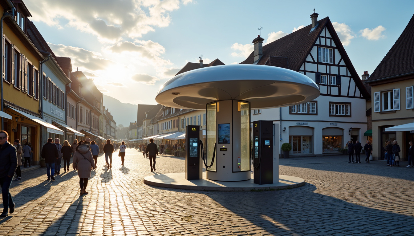 Borne de recharge rapide située place du Marché à Ingwiller