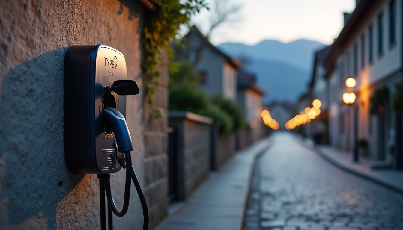 Borne de recharge Type 2 installée à Montreux-Château