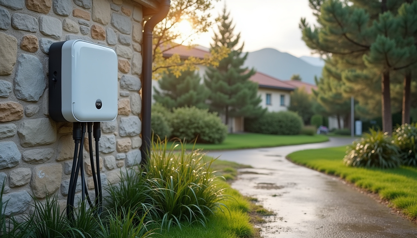 Borne électrique murale installée à Sanguinet, modèle 7,4 kW en extérieur