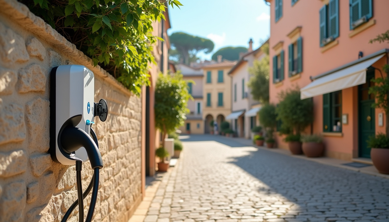 Bornes de recharge publiques installées dans une rue de Saint-Jean-Cap-Ferrat