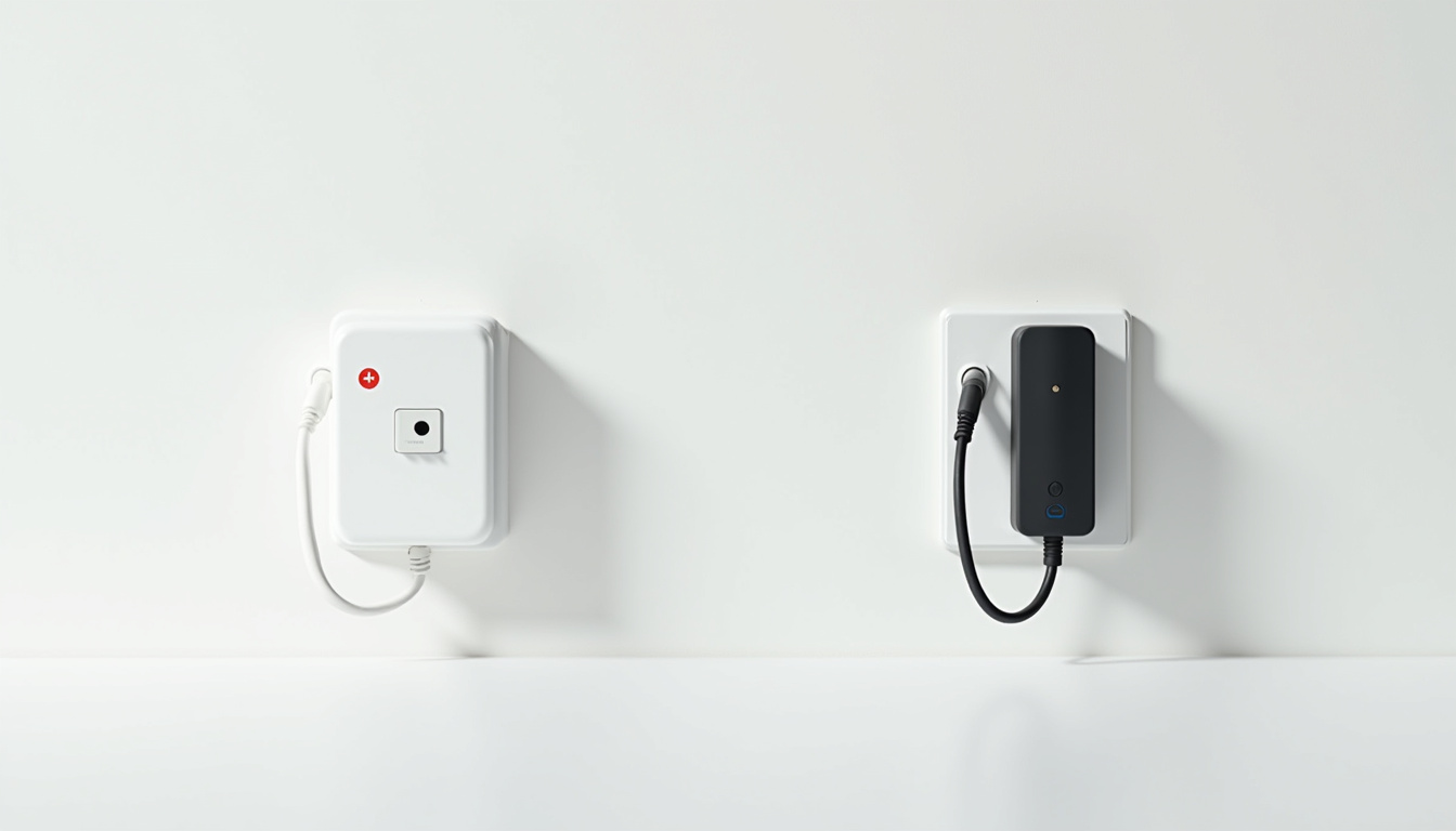 Comparaison entre une prise renforcée et une borne de recharge murale