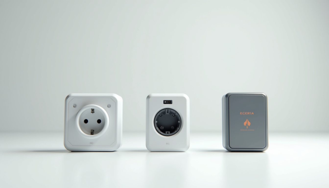 Comparaison visuelle des différents types de bornes de recharge: prise renforcée, wallbox monophasée, borne triphasée
