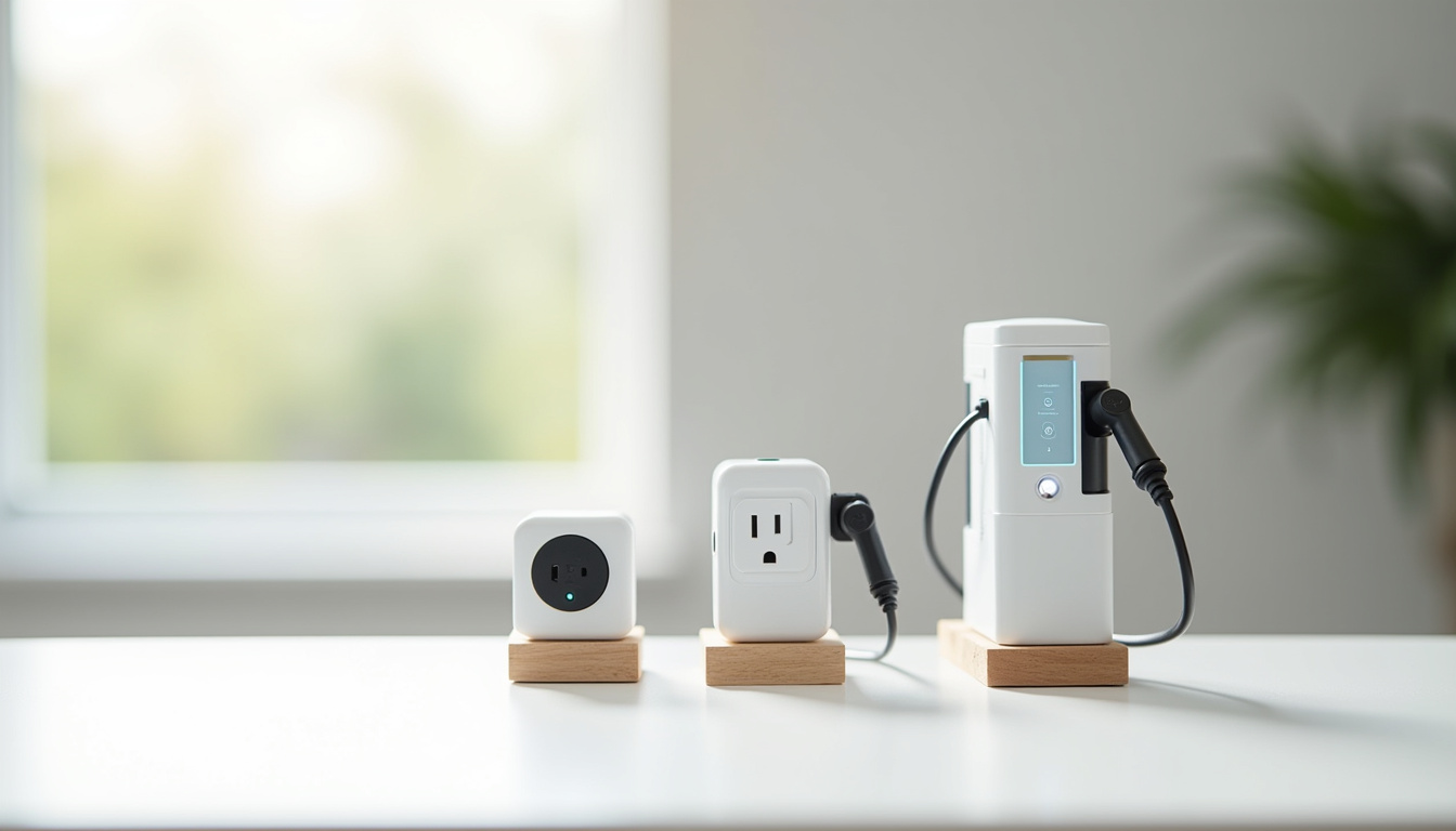 Comparaison visuelle entre prise renforcée, Wallbox et borne connectée pour voiture électrique