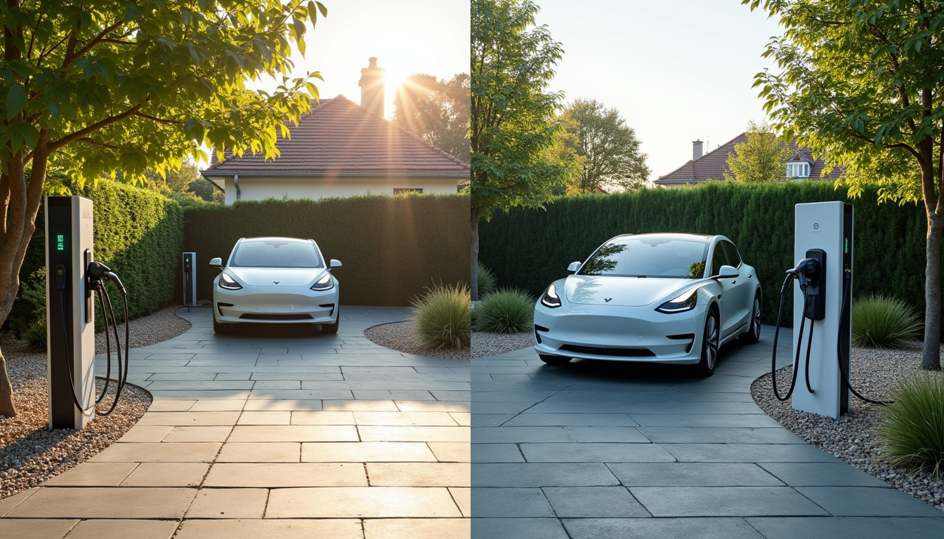 Comparatif visuel avant et après installation d’une borne de recharge à Martignas-sur-Jalle