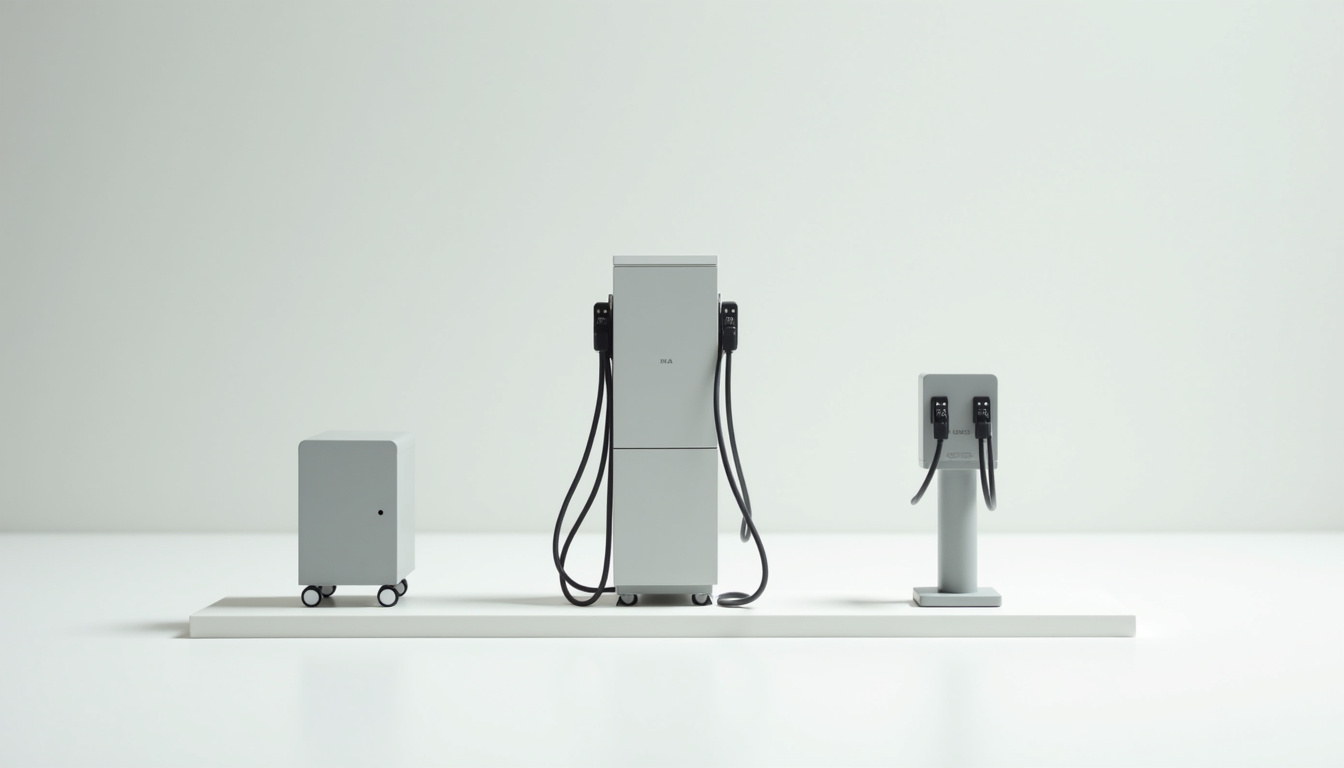 Comparatif visuel des différents types de bornes de recharge pour voitures électriques