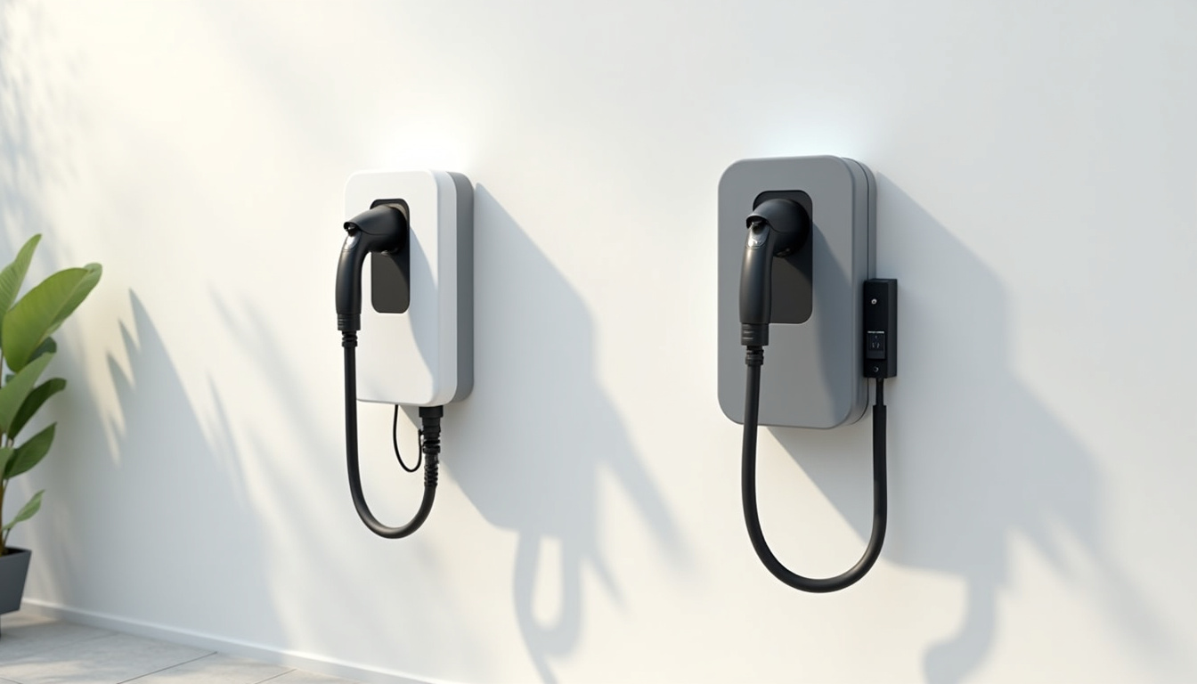 Différents modèles de bornes de recharge murales et prises renforcées