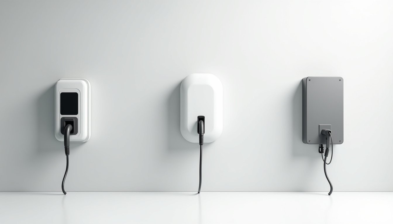 Différents modèles de bornes électriques pour véhicules électriques en installation murale