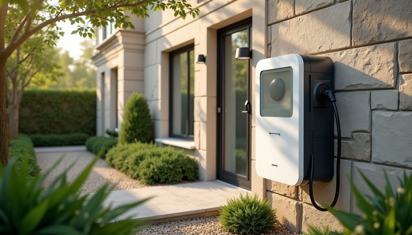 Différents types de bornes électriques installées sur une maison à Saint-Laurent-d’Agny